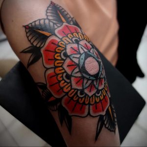 фото тату мандала на локте 04.02.2020 №015 -mandala tattoo- tattoo-photo.ru