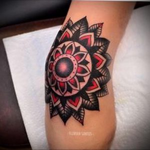 фото тату мандала на локте 04.02.2020 №016 -mandala tattoo- tattoo-photo.ru