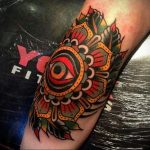фото тату мандала на локте 04.02.2020 №018 -mandala tattoo- tattoo-photo.ru