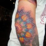 фото тату мандала на локте 04.02.2020 №049 -mandala tattoo- tattoo-photo.ru