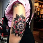 фото тату мандала на локте 04.02.2020 №069 -mandala tattoo- tattoo-photo.ru