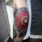 фото тату мандала на локте 04.02.2020 №087 -mandala tattoo- tattoo-photo.ru