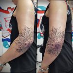 фото тату мандала на локте 04.02.2020 №093 -mandala tattoo- tattoo-photo.ru