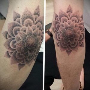 фото тату мандала на локте 04.02.2020 №118 -mandala tattoo- tattoo-photo.ru