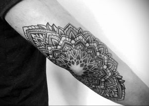 фото тату мандала на локте 04.02.2020 №133 -mandala tattoo- tattoo-photo.ru