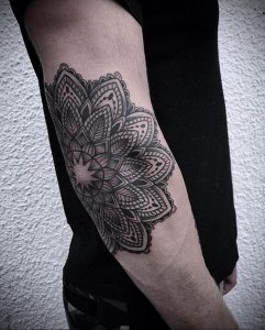 фото тату мандала на локте 04.02.2020 №135 -mandala tattoo- tattoo-photo.ru