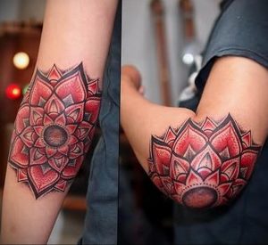 фото тату мандала на локте 04.02.2020 №144 -mandala tattoo- tattoo-photo.ru