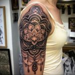 фото тату мандала на плече 04.02.2020 №008 -mandala tattoo- tattoo-photo.ru