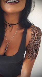 фото тату мандала на плече 04.02.2020 №018 -mandala tattoo- tattoo-photo.ru