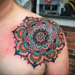фото тату мандала на плече 04.02.2020 №051 -mandala tattoo- tattoo-photo.ru