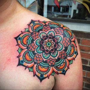 фото тату мандала на плече 04.02.2020 №051 -mandala tattoo- tattoo-photo.ru