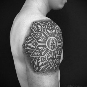фото тату мандала на плече 04.02.2020 №068 -mandala tattoo- tattoo-photo.ru