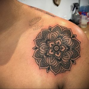 фото тату мандала на плече 04.02.2020 №075 -mandala tattoo- tattoo-photo.ru