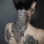 фото тату мандала на шее 04.02.2020 №018 -mandala tattoo- tattoo-photo.ru