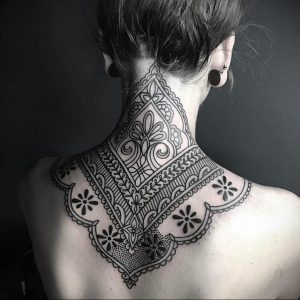 фото тату мандала на шее 04.02.2020 №022 -mandala tattoo- tattoo-photo.ru