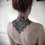 фото тату мандала на шее 04.02.2020 №023 -mandala tattoo- tattoo-photo.ru