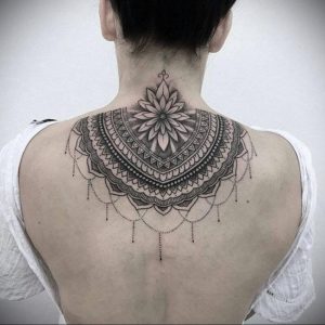 фото тату мандала на шее 04.02.2020 №036 -mandala tattoo- tattoo-photo.ru