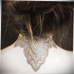 фото тату мандала на шее 04.02.2020 №068 -mandala tattoo- tattoo-photo.ru