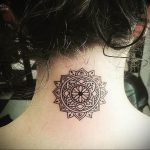 фото тату мандала на шее 04.02.2020 №073 -mandala tattoo- tattoo-photo.ru