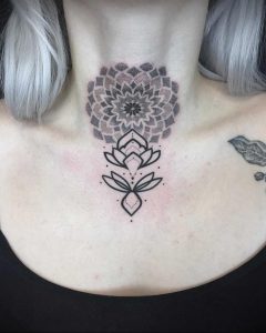 фото тату мандала на шее 04.02.2020 №094 -mandala tattoo- tattoo-photo.ru