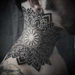 фото тату мандала на шее 04.02.2020 №099 -mandala tattoo- tattoo-photo.ru