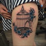 фото тату птица в клетке 02.01.2019 №001 -bird cage tattoo- tattoo-photo.ru