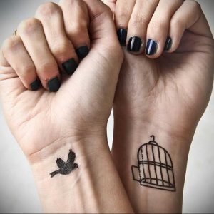 фото тату птица в клетке 02.01.2019 №005 -bird cage tattoo- tattoo-photo.ru
