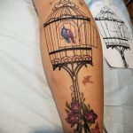 фото тату птица в клетке 02.01.2019 №009 -bird cage tattoo- tattoo-photo.ru