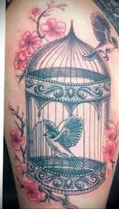 фото тату птица в клетке 02.01.2019 №014 -bird cage tattoo- tattoo-photo.ru