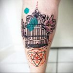 фото тату птица в клетке 02.01.2019 №020 -bird cage tattoo- tattoo-photo.ru