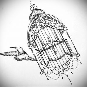 фото тату птица в клетке 02.01.2019 №025 -bird cage tattoo- tattoo-photo.ru