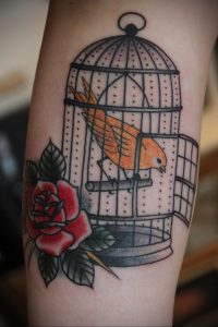 фото тату птица в клетке 02.01.2019 №044 -bird cage tattoo- tattoo-photo.ru