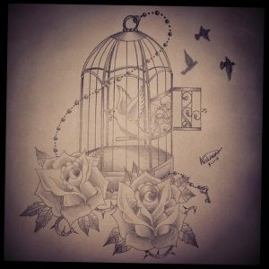 фото тату птица в клетке 02.01.2019 №046 -bird cage tattoo- tattoo-photo.ru