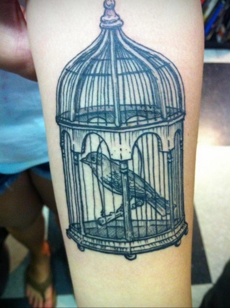 фото тату птица в клетке 02.01.2019 №052 -bird cage tattoo- tattoo-photo.ru