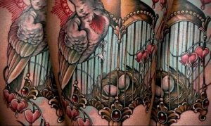 фото тату птица в клетке 02.01.2019 №065 -bird cage tattoo- tattoo-photo.ru