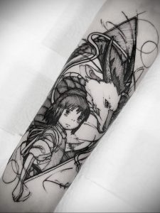 черное тату аниме 19.01.2020 №001 -black anime tattoo- tattoo-photo.ru