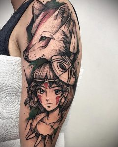 черное тату аниме 19.01.2020 №005 -black anime tattoo- tattoo-photo.ru