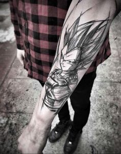 черное тату аниме 19.01.2020 №009 -black anime tattoo- tattoo-photo.ru