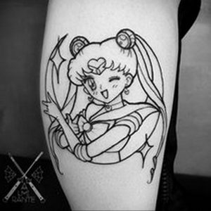 черное тату аниме 19.01.2020 №015 -black anime tattoo- tattoo-photo.ru