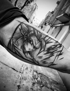 черное тату аниме 19.01.2020 №023 -black anime tattoo- tattoo-photo.ru