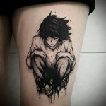 черное тату аниме 19.01.2020 №027 -black anime tattoo- tattoo-photo.ru