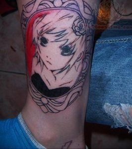 черное тату аниме 19.01.2020 №032 -black anime tattoo- tattoo-photo.ru
