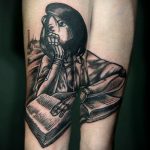 черное тату аниме 19.01.2020 №033 -black anime tattoo- tattoo-photo.ru