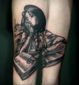 черное тату аниме 19.01.2020 №033 -black anime tattoo- tattoo-photo.ru