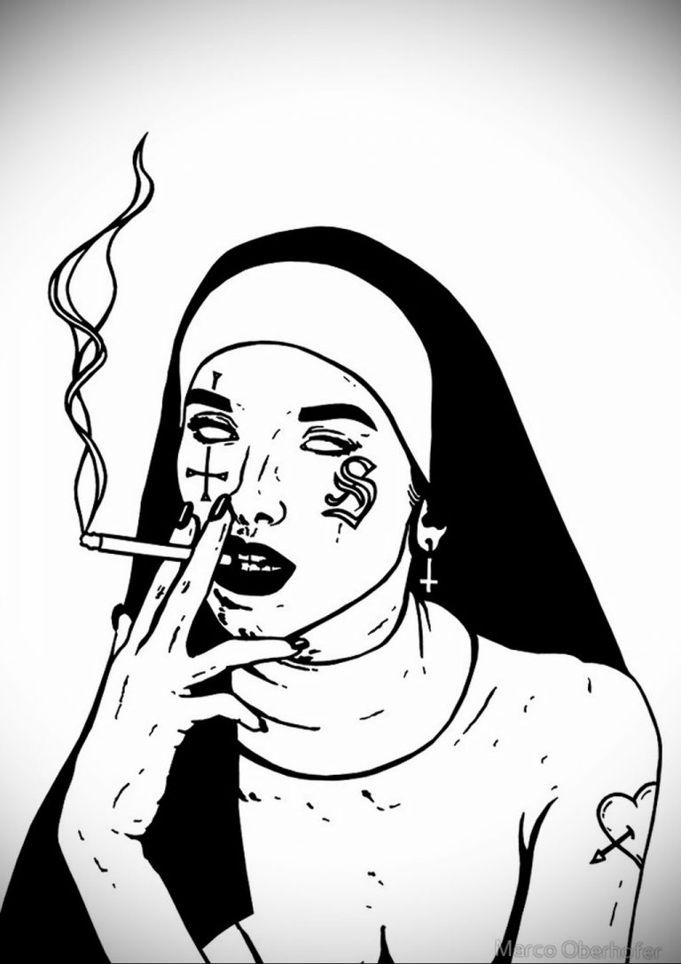 Монашка с сигаретой
