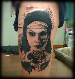 Тату Монашка пример рисунка 16.02.2020 №1107 -tattoo nun- tattoo-photo.ru