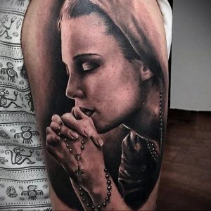 Тату Монашка пример рисунка 16.02.2020 №1142 -tattoo nun- tattoo-photo.ru