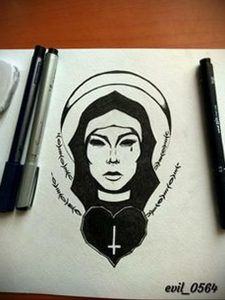 Тату Монашка с крестом 16.02.2020 №1003 -tattoo nun with a cross- tattoo-photo.ru