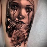 Тату Монашка с крестом 16.02.2020 №1018 -tattoo nun with a cross- tattoo-photo.ru