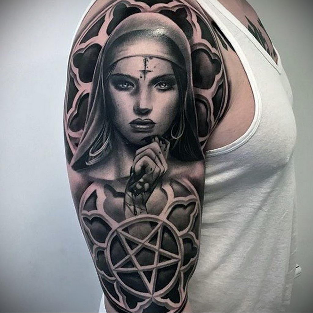 Тату Монашка на руке 16.02.2020 №1061 nun tattoo tattoophoto.ru